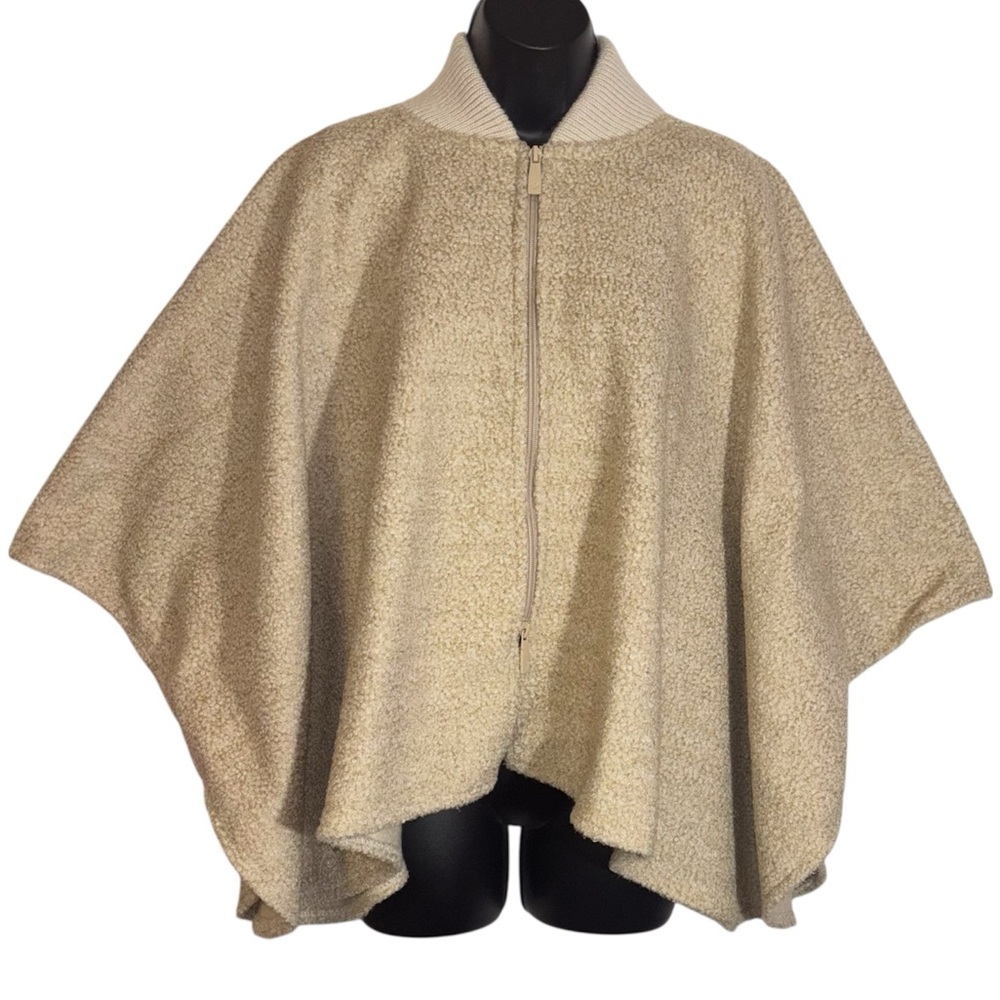 Canada Weather Gear Cape Double Zip Front Closure Boucle Texture One Size - Picture 2 of 16